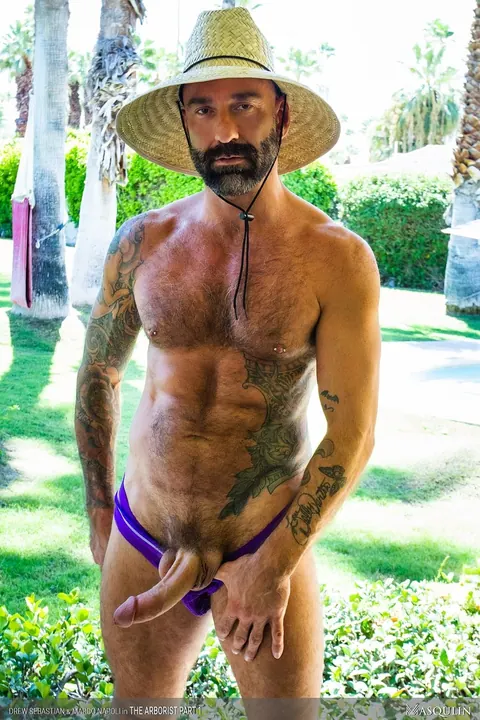 Two Athletic Hairy Men Fuck Doggy Style Outdoors – photo 9 of 20