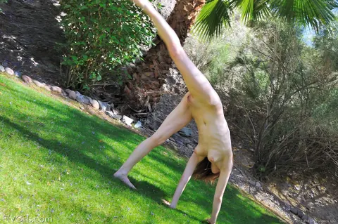 Danielle Delaunay: Mature Brunette Spreads Her Pussy Outdoors with a Cucumber – photo 20 of 20