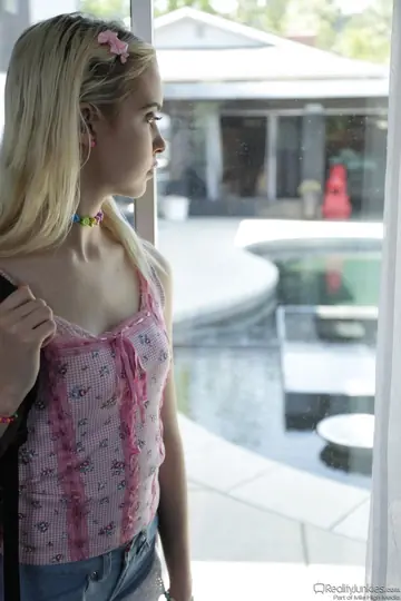 Skinny Blonde Sucks Cock and Rides Her Partner Outdoors Until Jizzed On