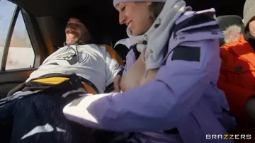 Busty Blonde Takes Anal and Double Penetration in a Threesome with Two Men