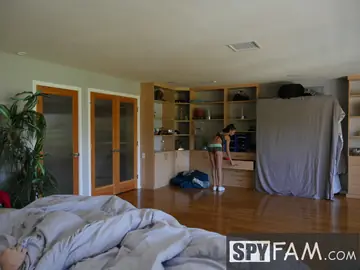 Skinny Brunette Gives a Blowjob and Takes a Facial in the Bathroom