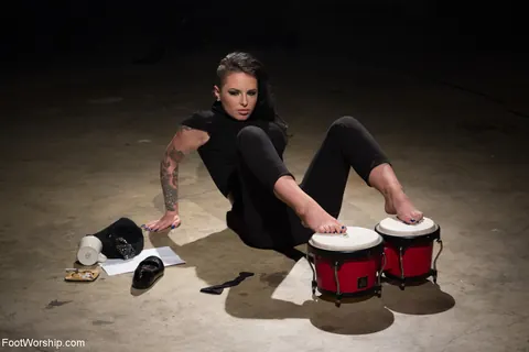 Christy Mack: Busty Tattooed Brunette in Glasses Dominates with Feet – photo 16 of 20