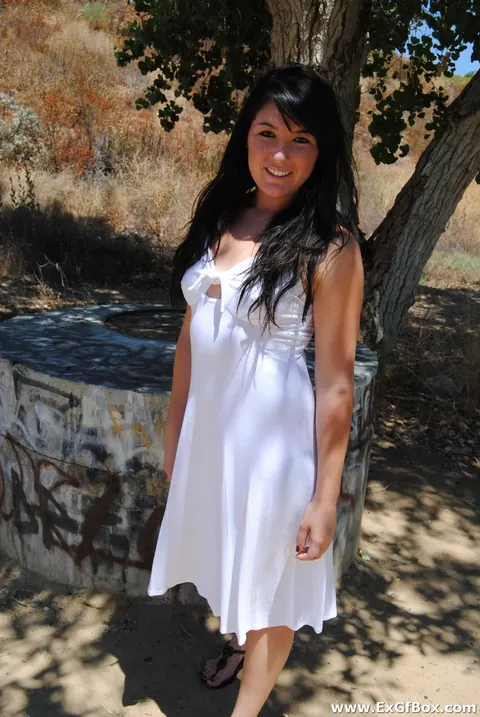 Black-Haired Woman Flashes Her Ass in a Skirt and Shorts – photo 19 of 21