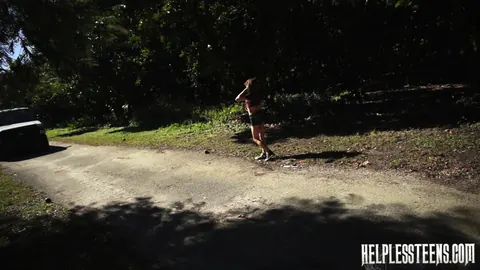 Slim Tattooed Woman in Shorts Gets Bound and Fucked Outdoors – photo 2 of 15