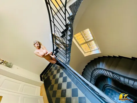 Katerina Hartlova: Thick Czech MILF in Boots Masturbates with a Dildo on the Stairs – photo 12 of 16