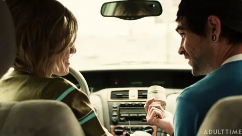 Maya Woulfe: Tattooed Brunette with Small Natural Tits Has Group Sex in a Car Outdoors – photo 20 of 20