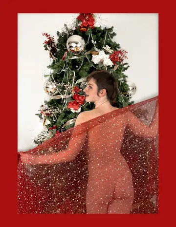 Short-Haired Women Pose Outdoors for Christmas