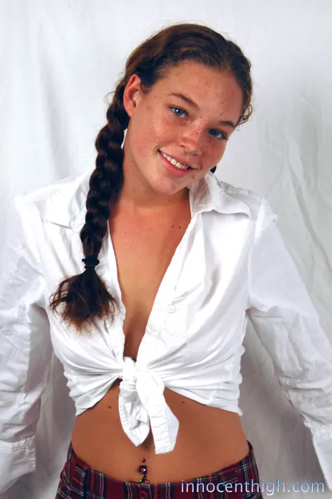 Ashley Gracie: Redhead with Pigtails Spreads Her Pussy and Shows Her Tattoo – photo 9 of 16