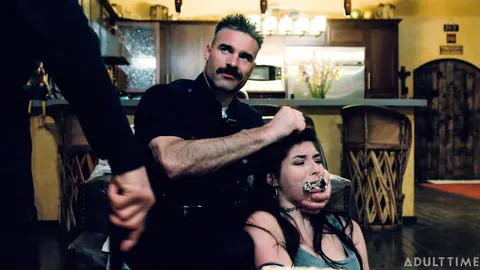 Keira Croft: Two European Brunettes Undress for a Cop Threesome – photo 10 of 15