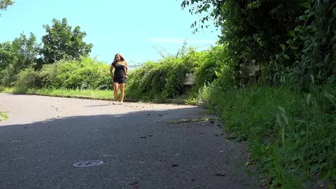 Jenna Lovely: European Blonde Pisses in Her Shorts Outdoors – photo 1 of 15