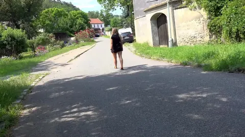 Jenna Lovely: European Blonde Pisses in Her Shorts Outdoors – photo 15 of 15