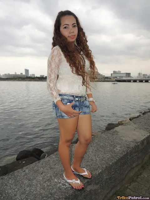 Curly Asian Amateur Sucks and Rides Cock Outdoors – photo 3 of 18
