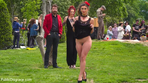 Tattooed Hairy Woman Bound and Fucked in Public – photo 1 of 15