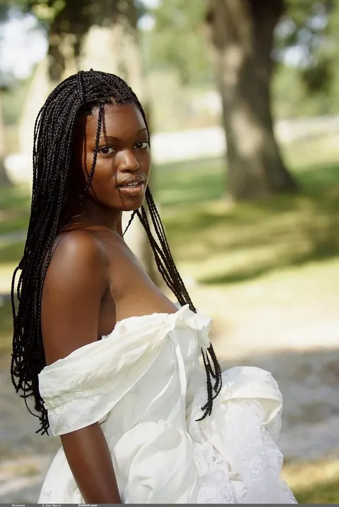 Deserea: Tall Ebony Brunette Strips Out of Her Dress Outdoors – photo 4 of 20