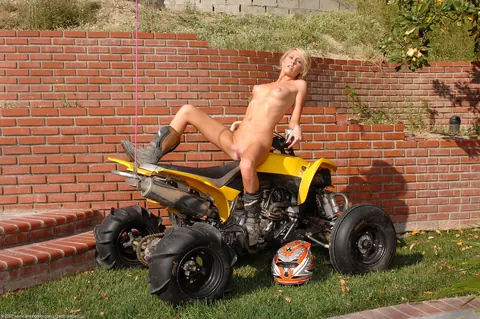 Brynn Tyler: Skinny Blonde in Uniform Strips to Panties Outdoors – photo 16 of 21