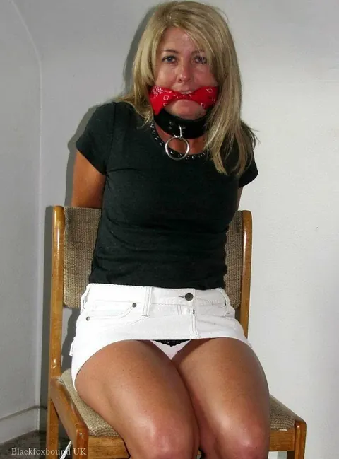 Bound Blonde MILF in Lingerie Spreads Her Legs in Restraints – photo 6 of 14