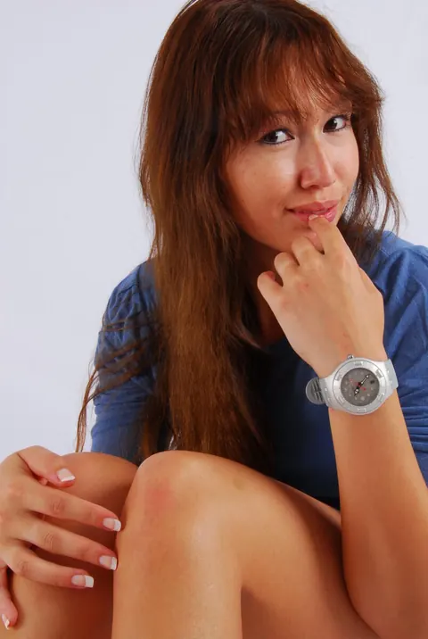 Asian Redhead Strips Out of Her Shorts and Heels to Spread Her Legs – photo 5 of 16