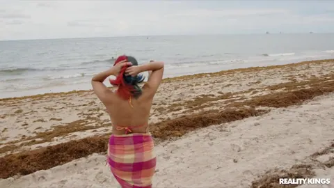 Roxie Sinner: Thick Tattooed Brunette in a Bikini Has Interracial Group Sex on the Beach – photo 5 of 21