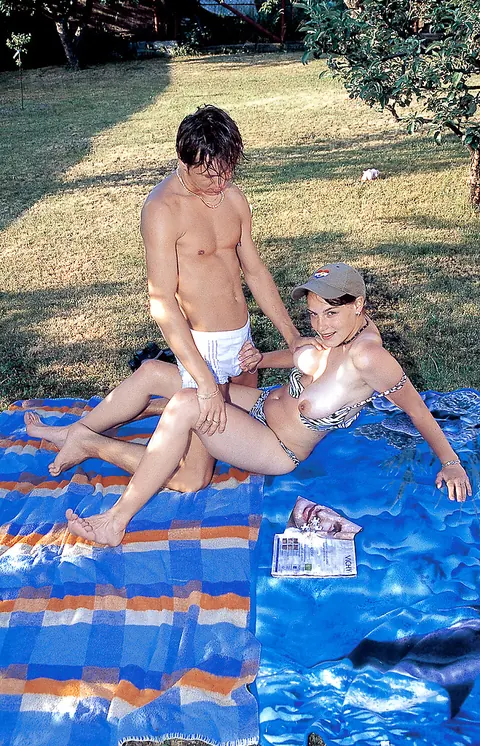 Busty Babe in a Bikini Sucks Cock and Takes Anal Outdoors – photo 2 of 16