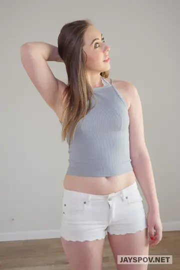 Slim Brunette Strips Out of Her Shorts to Show Her Big Ass