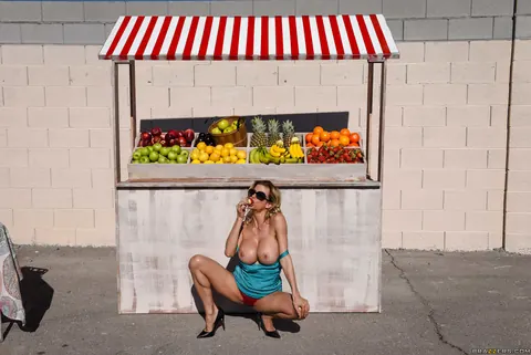 Alexis Fawx: Tall Blonde MILF Strips Out of Her Skirt and Heels Outdoors – photo 10 of 21