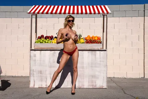 Alexis Fawx: Tall Blonde MILF Strips Out of Her Skirt and Heels Outdoors – photo 13 of 21