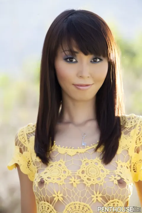Marica Hase: Slim Asian Brunette Peels Off Her Sheer Yellow Top and Shorts – photo 1 of 20