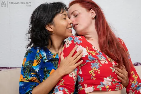 Amateur Redhead in Panties and Socks Fingers and Licks Her Partner – photo 2 of 21