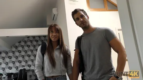 Brunette in Socks Strips and Sucks Cock on the Casting Couch – photo 2 of 21