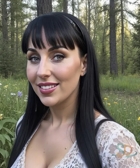 AI-Generated Bombshell Teases Her Cleavage and Big Tits Outdoors – photo 1 of 19