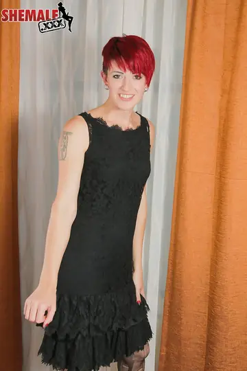 Trans Woman Undresses and Shows Her Figure Front and Back