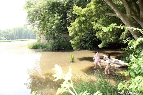 Nicole Z: Two Latina BBWs Kiss, Lick and Share a Dildo by the River – photo 1 of 21