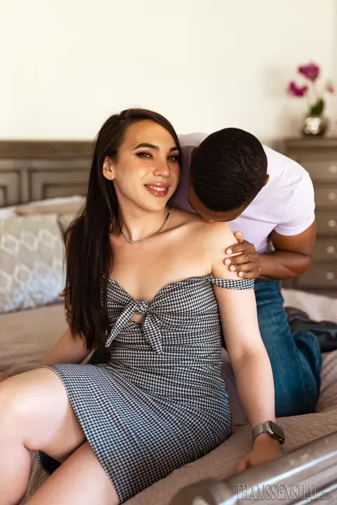 Trans Woman with Small Tits Strips Out of Her Dress – photo 11 of 21