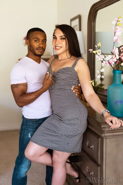 Trans Woman with Small Tits Strips Out of Her Dress – photo 9 of 21
