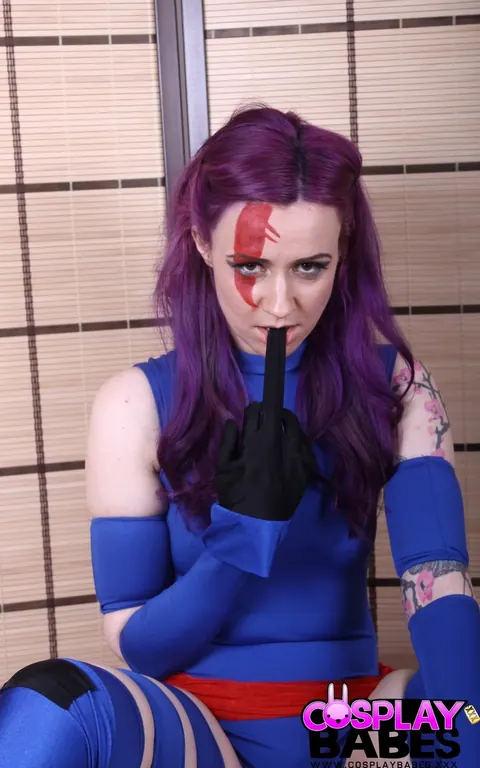 Tattooed Cosplay Model Fingers Her Pussy and Spreads Wide – photo 6 of 14