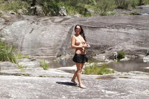Brunette MILF Strips Nude and Poses by the River – photo 1 of 16