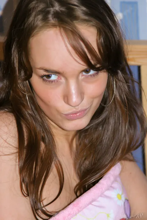 Milana F: Tall Brunette Strips Out of Her Skirt in the Bedroom – photo 16 of 21