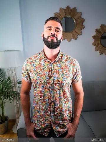 Hairy Bearded Stud Poses Nude for the Camera
