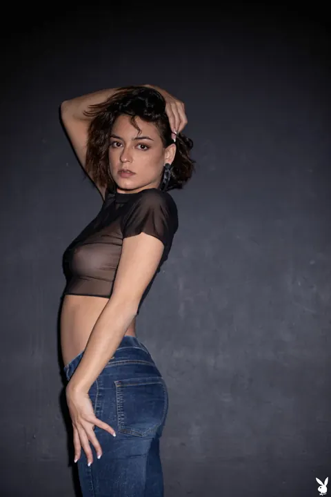Joy Lamore: Brunette with Small Natural Tits and Tattoo Undresses and Poses Nude – photo 2 of 20