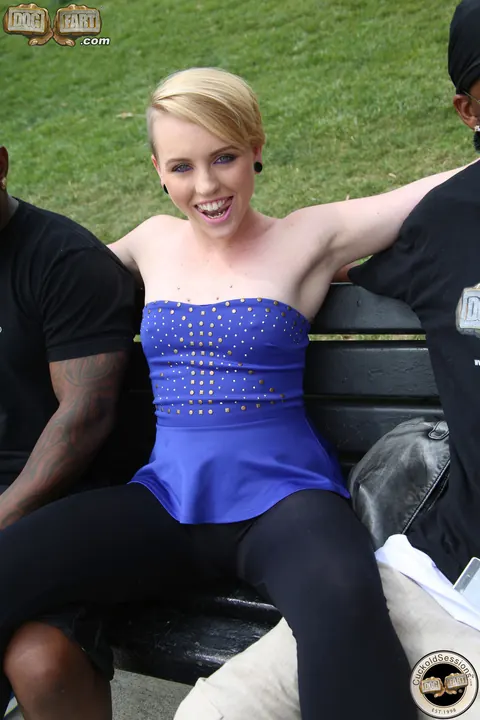 Miley May: Short-Haired Blonde in Glasses Takes Two BBCs Outdoors for Her Birthday – photo 2 of 21
