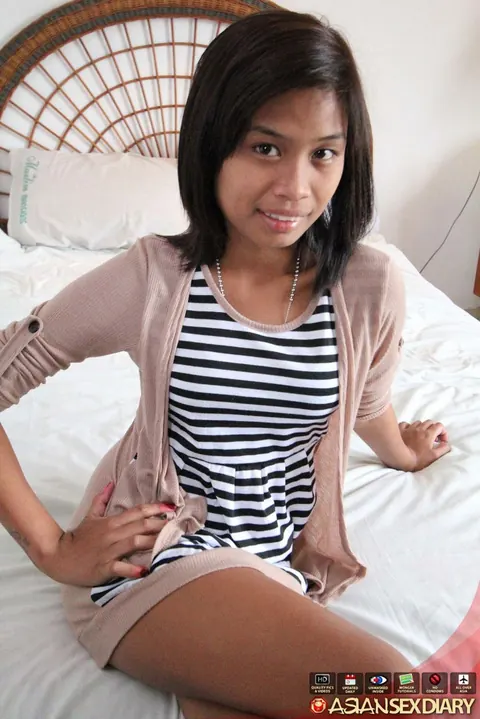 Slim Asian Woman Pulls Aside Her Lingerie and Spreads Her Pussy – photo 2 of 15