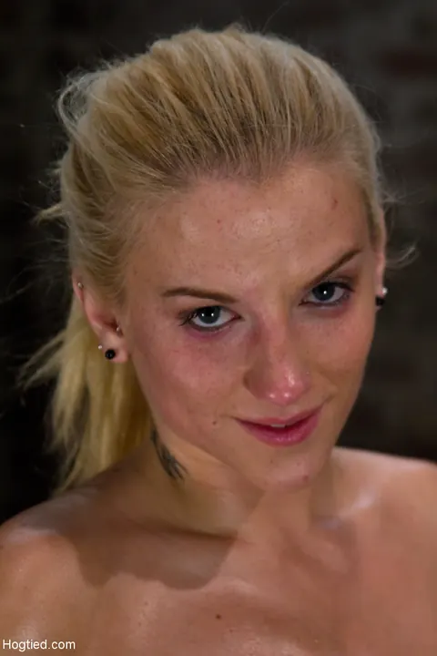 Haley Cummings: Busty Blonde in Bondage Gets Oiled and Spreads Her Pussy – photo 17 of 17