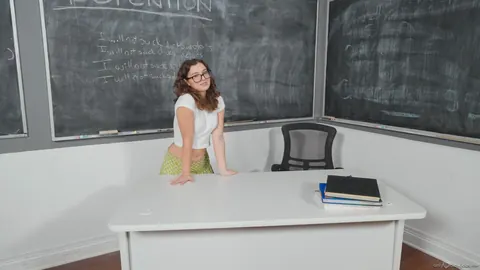 Leana Lovings: Petite Brunette in Glasses Gives a Blowjob After Stripping – photo 14 of 20
