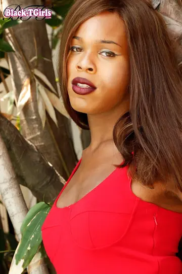 Ebony Trans Woman Strips Out of Her Dress to Pose Nude