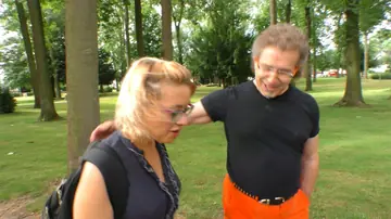 German Amateur in Glasses Sucks Cock and Swallows Outdoors