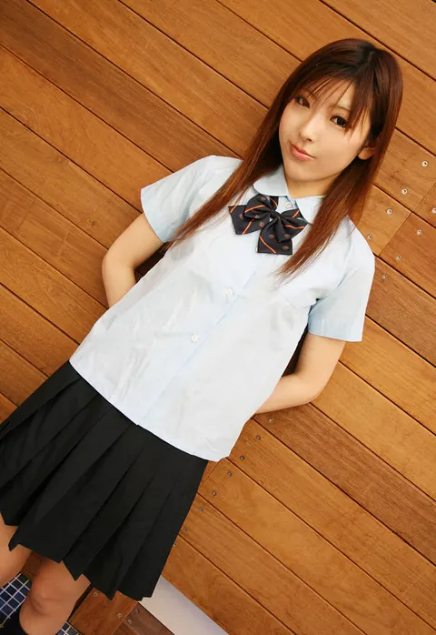Asian Redhead Strips Out of Her Uniform and Poses Nude – photo 12 of 16