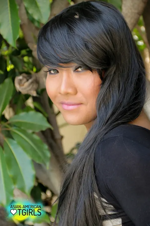 Asian Trans Woman Strips Naked and Poses Outdoors – photo 5 of 16