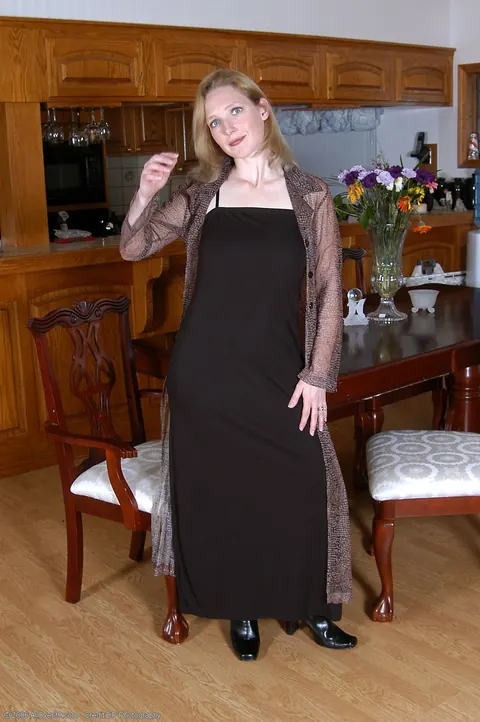 Pale MILF Strips Off Her Clothes and Keeps Stockings and Boots On – photo 3 of 20