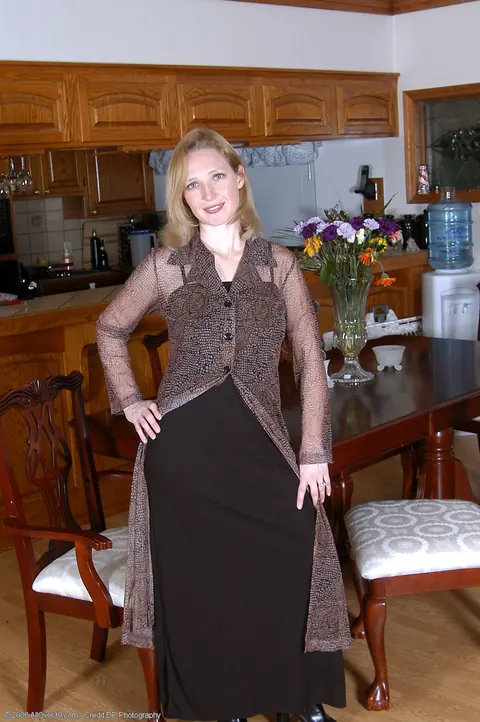 Pale MILF Strips Off Her Clothes and Keeps Stockings and Boots On – photo 2 of 20
