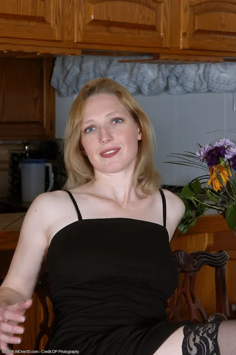Pale MILF Strips Off Her Clothes and Keeps Stockings and Boots On – photo 6 of 20